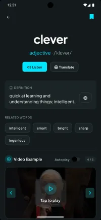 Pantalla de modo de habla de VocabPilot