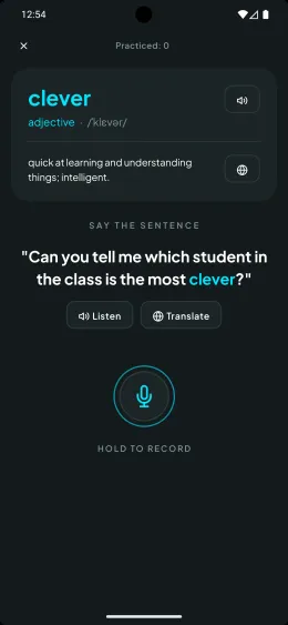 Pantalla de detalle de palabra de VocabPilot